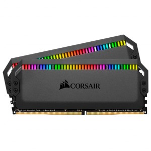 Модуль памяті для компютера DDR4 16GB (2x8GB) 3600 MHz Dominator Platinum RGB Black Corsair (CMT16GX4M2K3600C16)