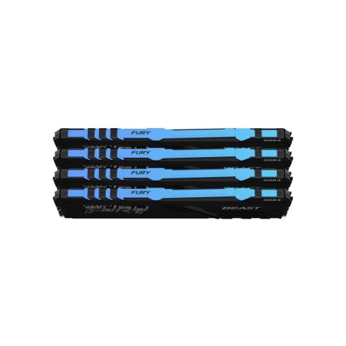 Модуль памяті для компютера DDR4 64GB (4x16GB) 3200 MHz Beast RGB Black Kingston Fury (ex.HyperX) (KF432C16BB1AK4/64)