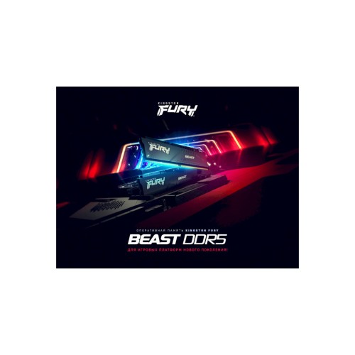 Модуль памяті для компютера DDR5 32GB (2x16GB) 6000 MHz Beast AM5 Black Kingston Fury (ex.HyperX) (KF560C36BBEK2-32)