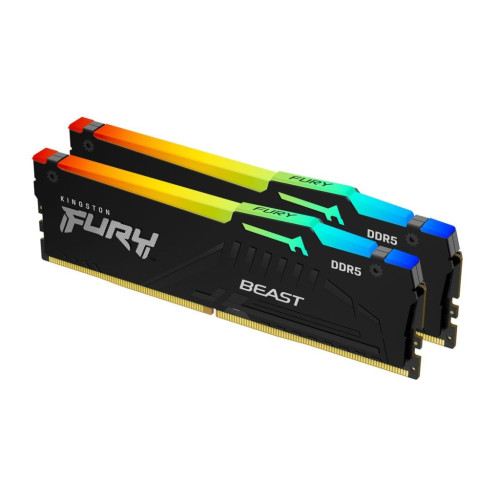 Модуль памяті для компютера DDR5 32GB (2x16GB) 5200 MHz Beast RGB AM5 Black Kingston Fury (ex.HyperX) (KF552C36BBEAK2-32)