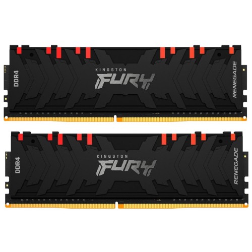 Модуль памяті для компютера DDR4 16GB (2x8GB) 4600 MHz FURY Renegade RGB Black Kingston Fury (ex.HyperX) (KF446C19RBAK2/16)