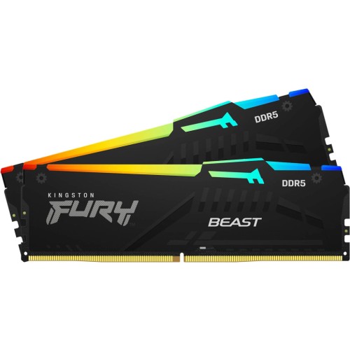 Модуль памяті для компютера DDR5 64GB (2x32GB) 4800 MHz FURY Beast RGB Kingston Fury (ex.HyperX) (KF548C38BBAK2-64)