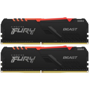 Модуль памяті для компютера DDR4 64GB (2x32GB) 2666 MHz Beast RGB Kingston Fury (ex.HyperX) (KF426C16BBAK2/64)