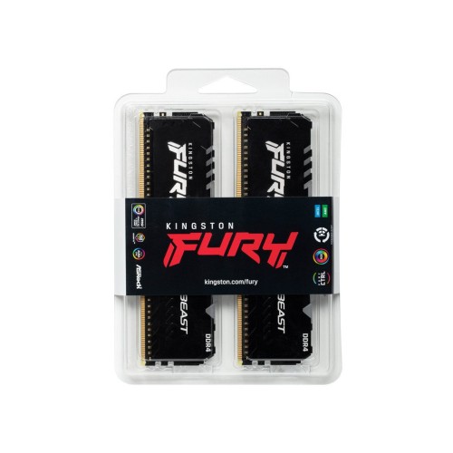 Модуль памяті для компютера DDR4 64GB (2x32GB) 2666 MHz Beast RGB Kingston Fury (ex.HyperX) (KF426C16BBAK2/64)