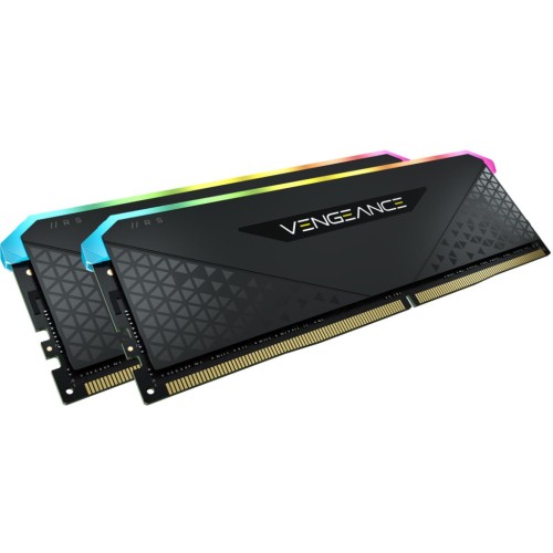 Модуль памяті для компютера DDR4 16GB (2x8GB) 3200 MHz Vengeance RGB RS Black Corsair (CMG16GX4M2E3200C16)