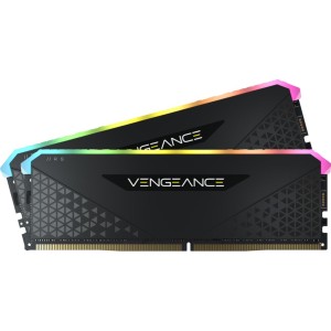 Модуль памяті для компютера DDR4 16GB (2x8GB) 3600 MHz Vengeance RGB RS Black Corsair (CMG16GX4M2D3600C18)