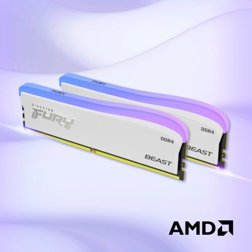 Модуль памяті для компютера DDR4 16GB 3600 MHz Beast White RGB SE Kingston Fury (ex.HyperX) (KF436C18BWA/16)