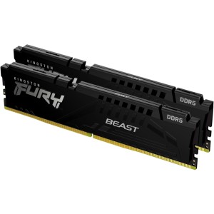 Модуль памяті для компютера DDR5 64GB (2x32GB) 5600 MHz FURY Beast Black Kingston Fury (ex.HyperX) (KF556C40BBK2-64)