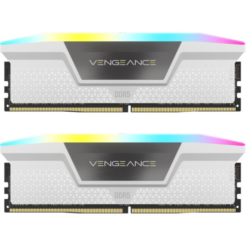 Модуль памяті для компютера DDR5 32GB (2x16GB) 6000 MHz Vengeance RGB White Corsair (CMH32GX5M2B6000C40W)