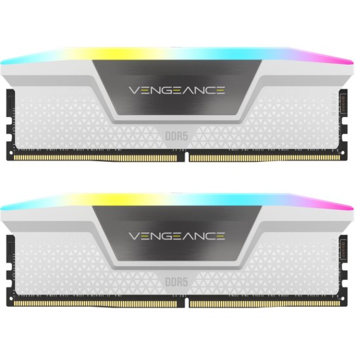 Модуль памяті для компютера DDR5 32GB (2x16GB) 5200 MHz Vengeance RGB White Corsair (CMH32GX5M2B5200C40W)