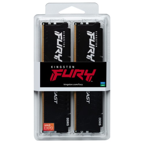 Модуль памяті для компютера DDR5 16GB (2x8GB) 6000 MHz Beast Kingston Fury (ex.HyperX) (KF560C36BBEK2-16)