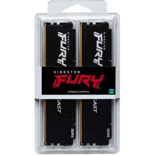 Модуль памяті для компютера DDR5 64GB (2x32GB) 6000 MHz Beast Black XMP Kingston Fury (ex.HyperX) (KF560C40BBK2-64)