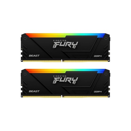 Модуль памяті для компютера DDR4 64GB (2x32GB) 3200 MHz Beast RGB Black Kingston Fury (ex.HyperX) (KF432C16BB2AK2/64)