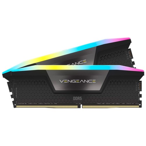 Модуль памяті для компютера DDR5 48GB (2x24GB) 5600 MHz Vengeance RGB Black Corsair (CMH48GX5M2B5600C40)