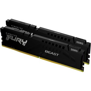 Модуль пам'яті для комп'ютера DDR5 16GB (2x8GB) 5600 MHz Beast Black Kingston Fury (ex.HyperX) (KF556C40BBK2-16)