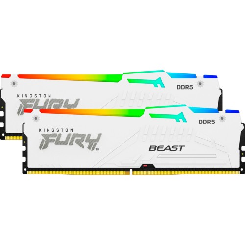 Модуль памяті для компютера DDR5 32GB (2x16GB) 5200 MHz Beast White RGB Kingston Fury (ex.HyperX) (KF552C36BWEAK2-32)