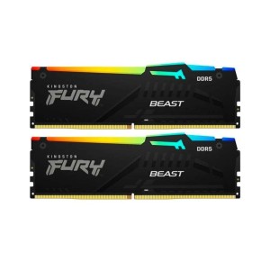 Модуль пам'яті для комп'ютера DDR5 64GB (2x32GB) 5600 MHz Beast RGB Kingston Fury (ex.HyperX) (KF556C36BBEAK2-64)