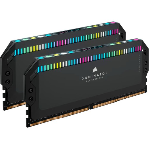 Модуль памяті для компютера DDR5 64GB (2x32GB) 6000 MHz Dominator Platinum RGB Black Corsair (CMT64GX5M2B6000C30)