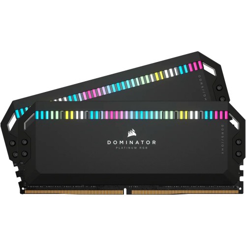 Модуль памяті для компютера DDR5 64GB (2x32GB) 6000 MHz Dominator Platinum RGB Black Corsair (CMT64GX5M2B6000C30)