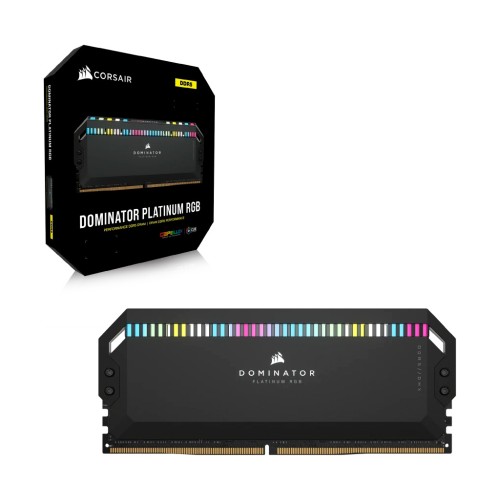 Модуль памяті для компютера DDR5 64GB (2x32GB) 6000 MHz Dominator Platinum RGB Black Corsair (CMT64GX5M2B6000C30)