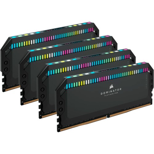 Модуль памяті для компютера DDR5 64GB (4x16GB) 6200 MHz Dominator Platinum RGB Black Corsair (CMT64GX5M4B6200C32)