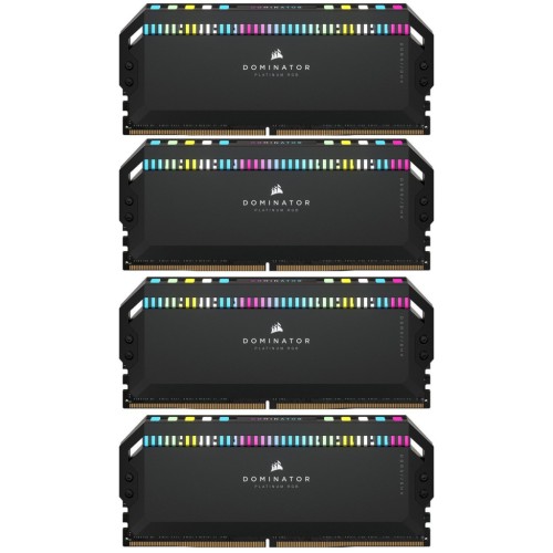 Модуль памяті для компютера DDR5 64GB (4x16GB) 6200 MHz Dominator Platinum RGB Black Corsair (CMT64GX5M4B6200C32)