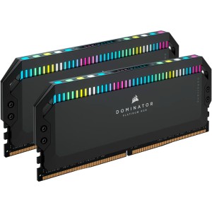 Модуль пам'яті для комп'ютера DDR5 64GB (2x32GB) 6400 MHz Dominator Platinum RGB Black Corsair (CMT64GX5M2B6400C32)