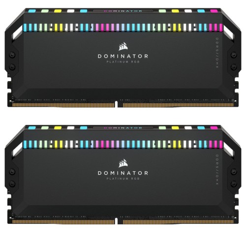 Модуль памяті для компютера DDR5 64GB (2x32GB) 6400 MHz Dominator Platinum RGB Black Corsair (CMT64GX5M2B6400C32)