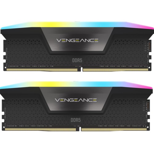 Модуль памяті для компютера DDR5 64GB (2x32GB) 6400 MHz XMP 3.0 Vengeance RGB Black Corsair (CMH64GX5M2B6400C32)
