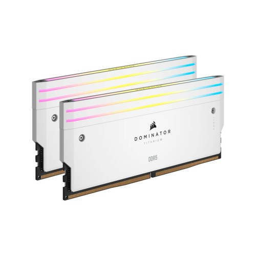 Модуль памяті для компютера DDR5 32GB (2x16GB) 6000 MHz Dominator Titanium RGB White Corsair (CMP32GX5M2B6000C30W)