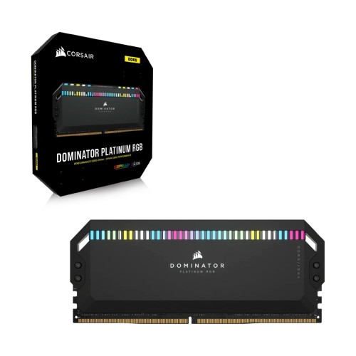 Модуль памяті для компютера DDR5 32GB (2x16GB) 6000 MHz Dominator Platinum RGB Black Corsair (CMT32GX5M2B6000C30)
