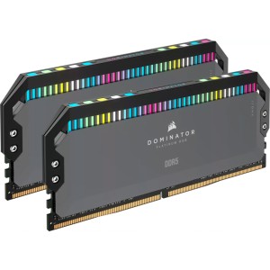 Модуль пам'яті для комп'ютера DDR5 32GB (2x16GB) 6000 MHz Dominator Platinum RGB Gray Corsair (CMT32GX5M2D6000Z36)