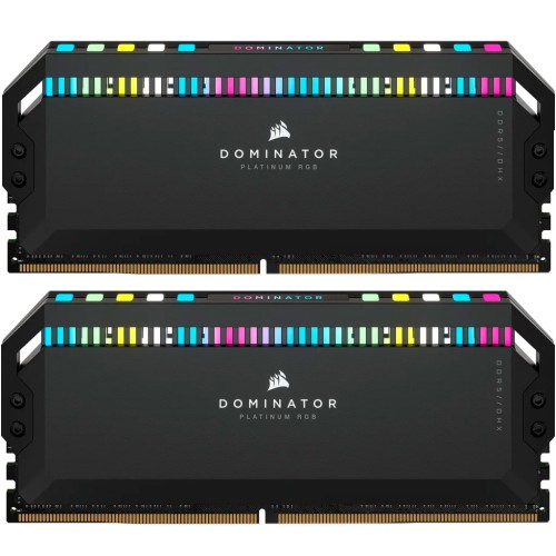 Модуль памяті для компютера DDR5 32GB (2x16GB) 6400 MHz Dominator Platinum RGB Black Corsair (CMT32GX5M2B6400C32)