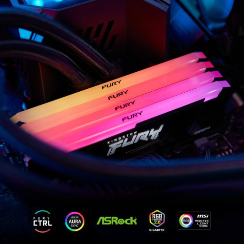 Модуль памяті для компютера DDR4 16GB 3200 MHz Beast RGB Kingston Fury (ex.HyperX) (KF432C16BB2A/16)