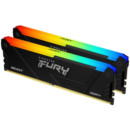 Модуль памяті для компютера DDR4 16GB (2x8GB) 3733 MHz Beast RGB Kingston Fury (ex.HyperX) (KF437C19BB2AK2/16)