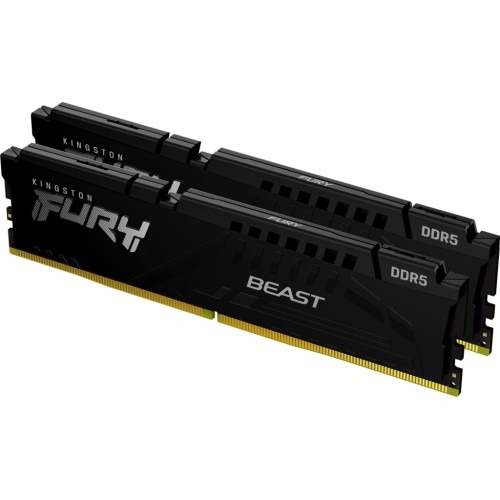 Модуль памяті для компютера DDR5 16GB (2x8GB) 6000 MHz Beast Black Kingston Fury (ex.HyperX) (KF560C40BBK2-16)