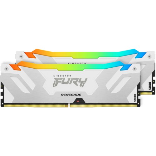 Модуль памяті для компютера DDR5 64GB (2x32GB) 6000 MHz Renegade RGB White XMP Kingston Fury (ex.HyperX) (KF560C32RWAK2-64)