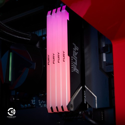 Модуль памяті для компютера DDR4 8GB 3200 MHz Beast RGB Kingston Fury (ex.HyperX) (KF432C16BB2A/8)