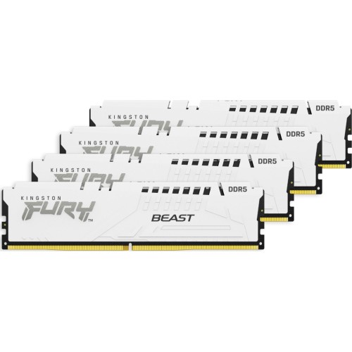 Модуль памяті для компютера DDR5 128GB (4x32GB) 5600 MHz FURY Beast White Kingston Fury (ex.HyperX) (KF556C40BWK4-128)