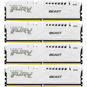 Модуль пам'яті для комп'ютера DDR5 128GB (4x32GB) 5600 MHz FURY Beast White Kingston Fury (ex.HyperX) (KF556C40BWK4-128)