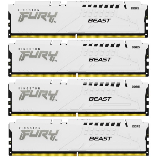 Модуль памяті для компютера DDR5 128GB (4x32GB) 5600 MHz FURY Beast White Kingston Fury (ex.HyperX) (KF556C40BWK4-128)