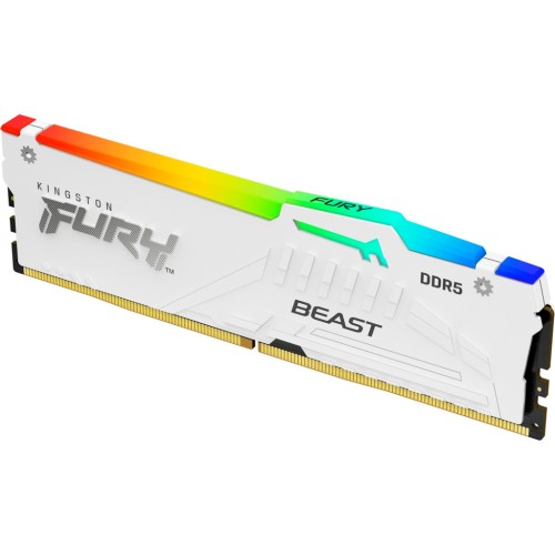 Модуль памяті для компютера DDR5 16GB 5200 MHz FURY Beast White RGB Kingston Fury (ex.HyperX) (KF552C40BWA-16)