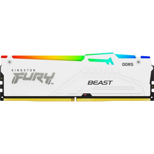 Модуль памяті для компютера DDR5 16GB 5600 MHz FURY Beast White RGB Kingston Fury (ex.HyperX) (KF556C40BWA-16)