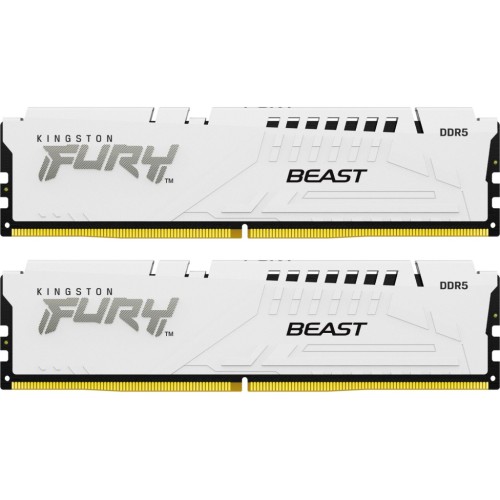 Модуль памяті для компютера DDR5 32GB (2x16GB) 5200 MHz FURY Beast White Kingston Fury (ex.HyperX) (KF552C40BWK2-32)