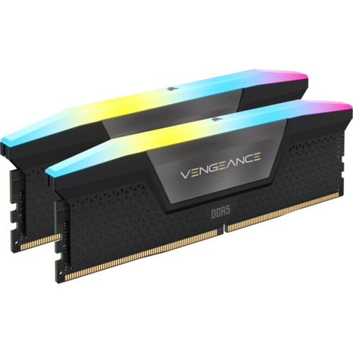 Модуль памяті для компютера DDR5 64GB (2x32GB) 5600 MHz Vengeance RGB Black Corsair (CMH64GX5M2B5600C40)