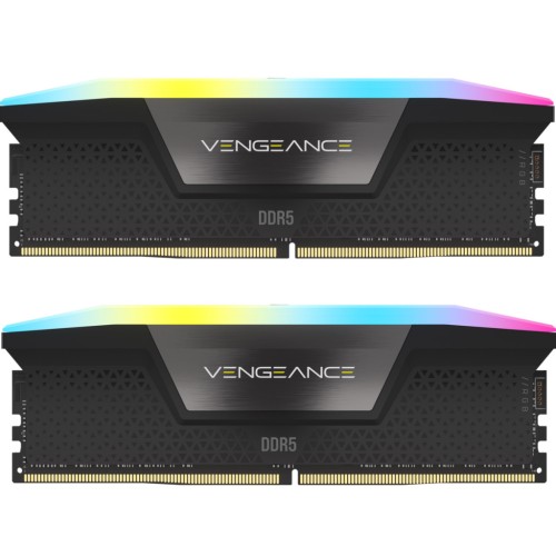 Модуль памяті для компютера DDR5 48GB (2x24GB) 6000 MHz Vengeance RGB Black Corsair (CMH48GX5M2E6000C36)