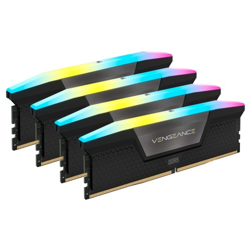 Модуль памяті для компютера DDR5 96GB (4x24GB) 6000 MHz Vengeance RGB Black Corsair (CMH96GX5M4B6000C30)