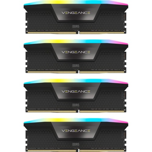 Модуль памяті для компютера DDR5 96GB (4x24GB) 6000 MHz Vengeance RGB Black Corsair (CMH96GX5M4B6000C30)