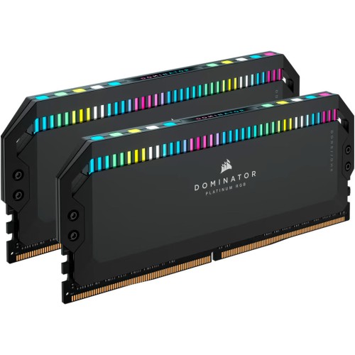 Модуль памяті для компютера DDR5 32GB (2x16GB) 6000 MHz Dominator Platinum RGB Black Corsair (CMT32GX5M2E6000C36)