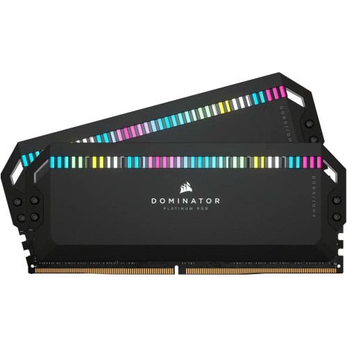 Модуль памяті для компютера DDR5 32GB (2x16GB) 6000 MHz Dominator Platinum RGB Black Corsair (CMT32GX5M2E6000C36)